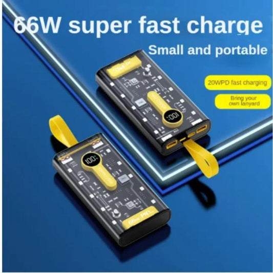 Compact Fast Charging Power Bank - 20000mAh Capacity with 2 USB-C & 1 USB-A Ports (1 Pcs)